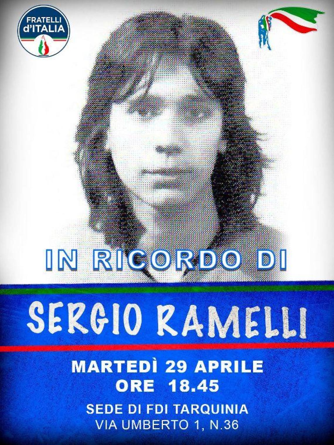 Fdi, oggi a Tarquinia una conferenza in ricordo di Sergio Ramelli