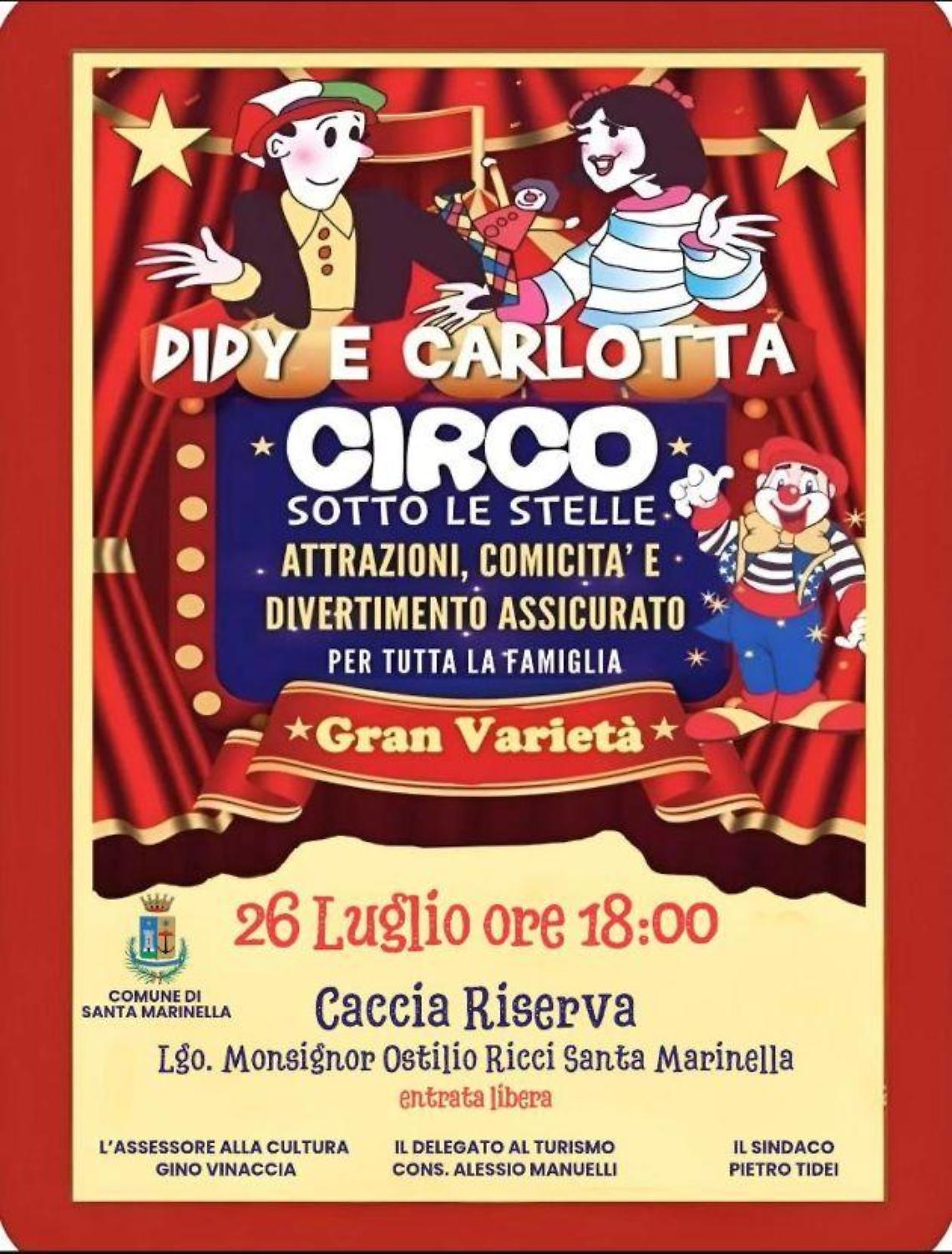 A Santa Marinella &ldquo;Didy e Carlotta a circo sotto le stelle&rdquo;