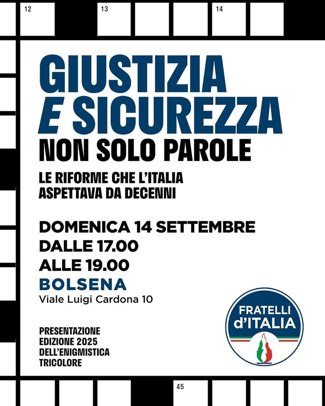 A Bolsena il gazebo di Fratelli d’Italia