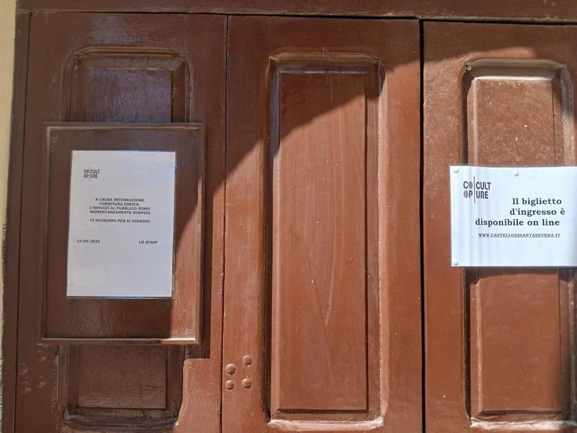 «Museo civico comunale del castello di S. Severa: chiusura forzata per mancanza d’acqua»