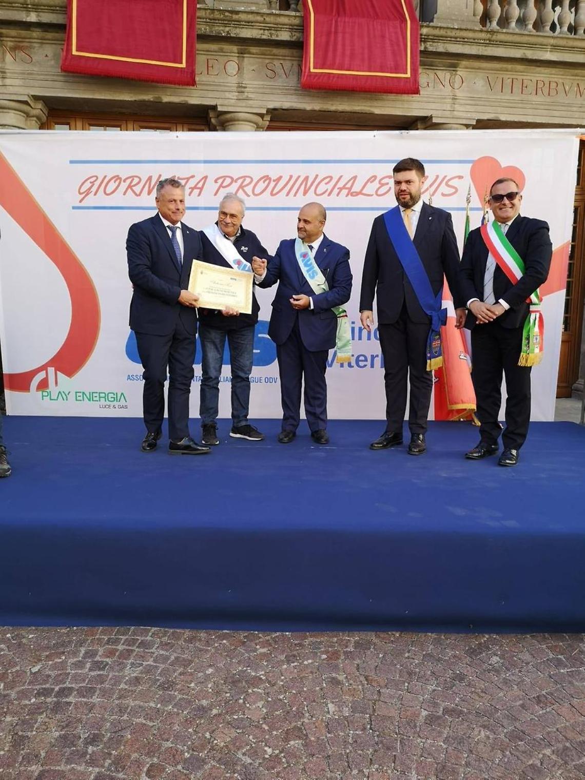 Sutri, benemerenza civica all’assessore Tosi per le 50 donazioni di sangue