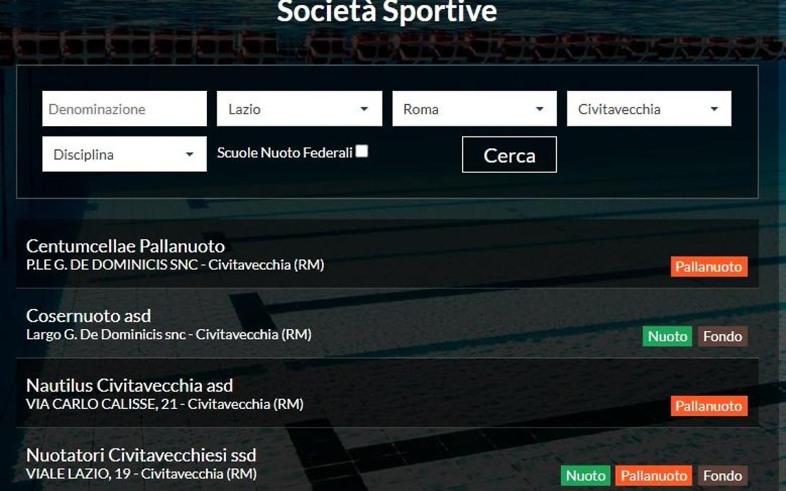 Nc e Aquatix “sparite” dal portale della Fin