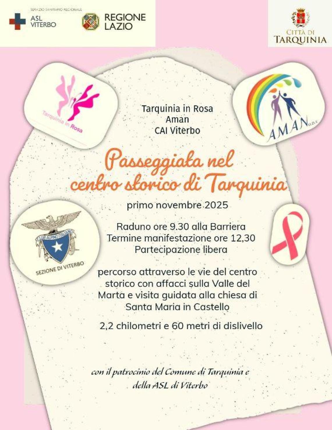 Tarquinia, il Cai invita alla camminata in rosa