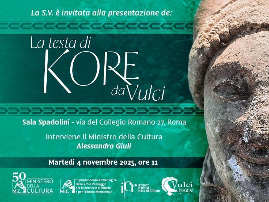Rinvenuta nella città etrusca di Vulci la testa di una Kore in marmo