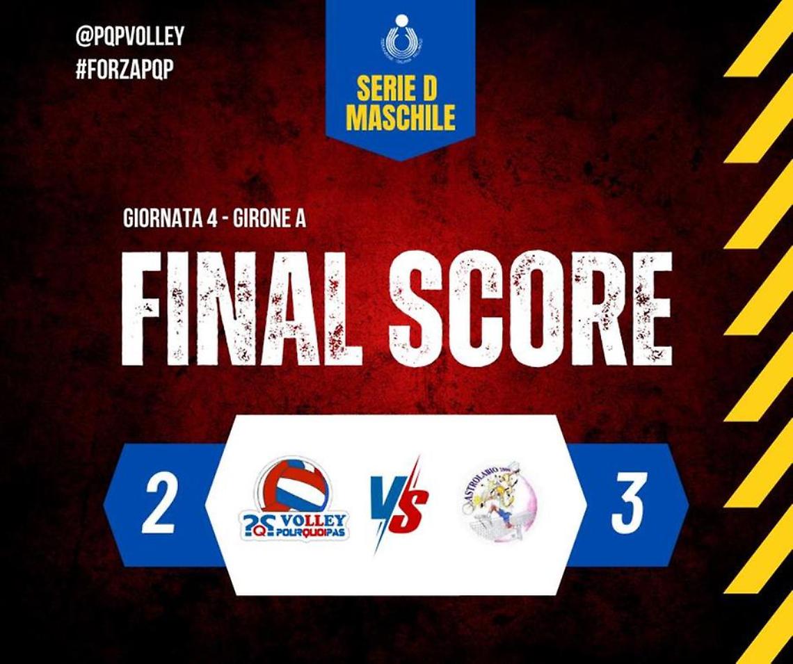 Pqp sconfitto al tie-break: la sfida con l’Astrolabio termina 2-3