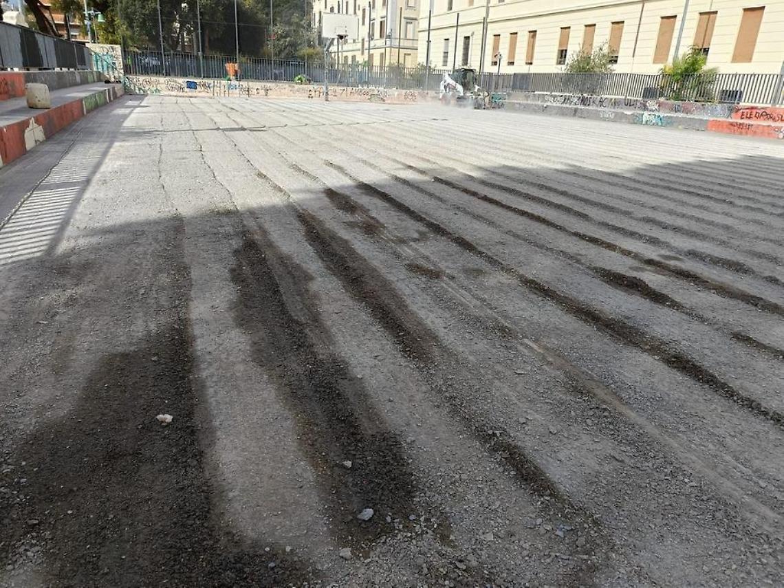 Campo da basket al Pincio, lavori in fase conclusiva