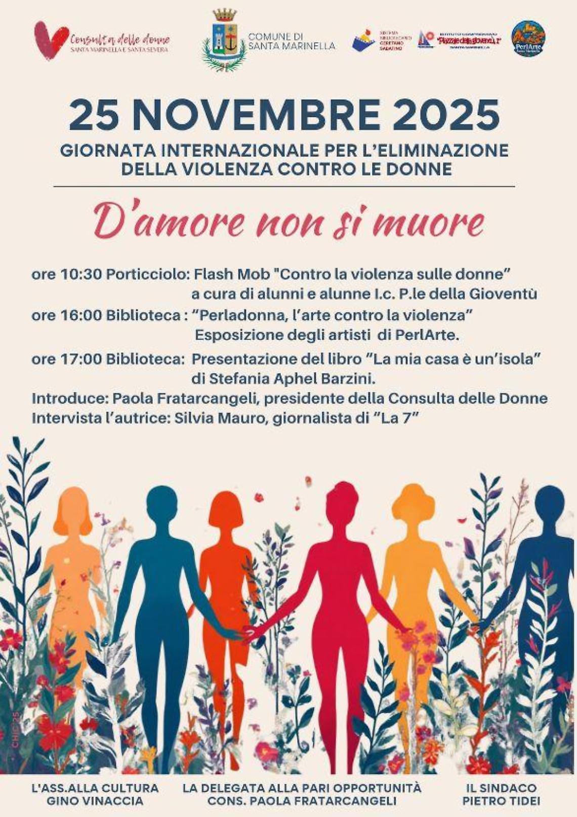 “D'Amore non si muore”, a Santa Marinella tante iniziative nella Giornata per l’eliminazione della violenza contro le donne