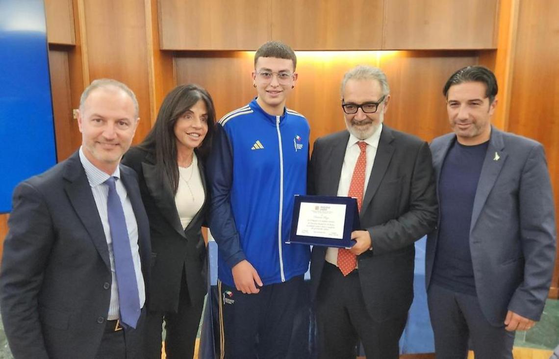 Damiano Rizzo premiato alla Regione Lazio