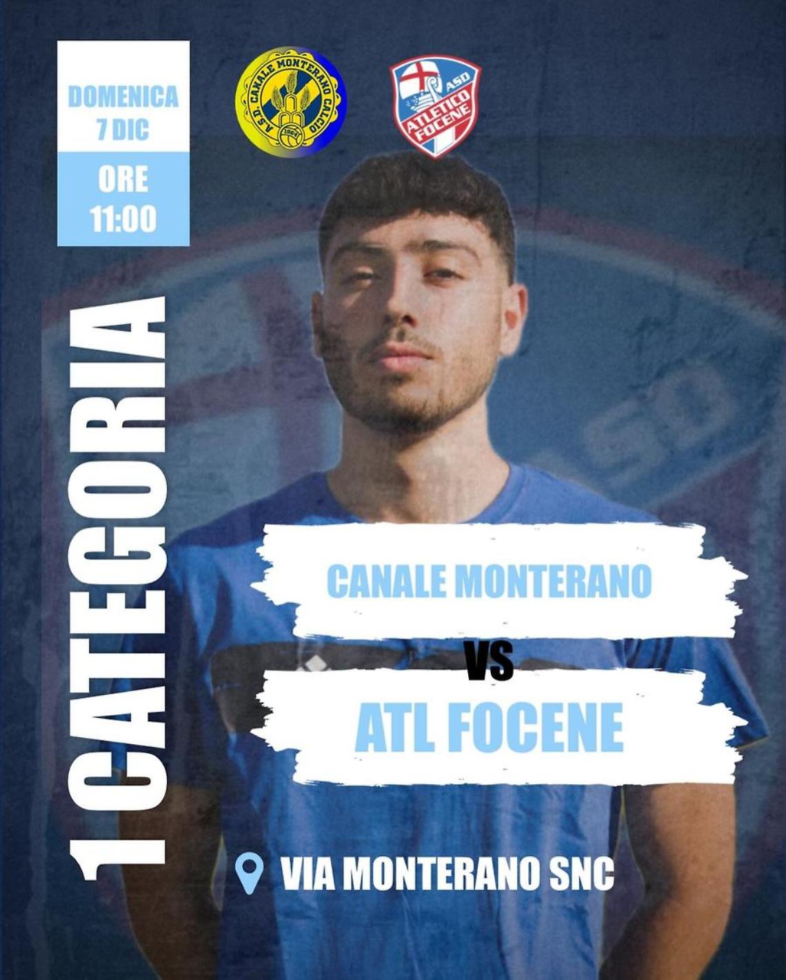 Atletico Focene in trasferta sul campo del Canale Monterano