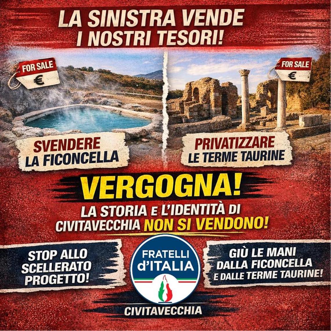 FdI: &laquo;Gi&ugrave; le mani da Ficoncella e Terme Taurine. Basta svendite del patrimonio della citt&agrave;&raquo;