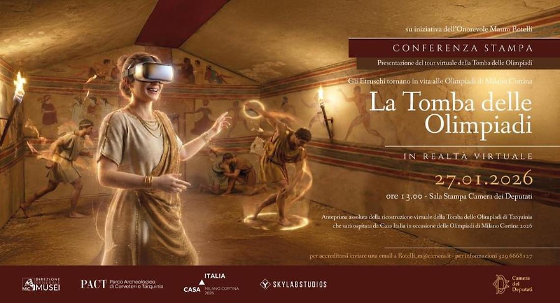 Un tour in realt&agrave; virtuale per esplorare la tomba delle Olimpiadi di Tarquinia
