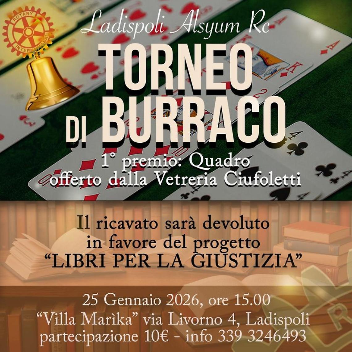 Rotary Club, un torneo di burraco per beneficienza