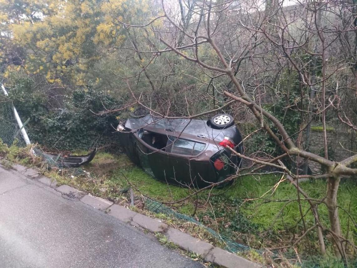 Viterbo: auto sbanda, va fuori strada e finisce in un giardino