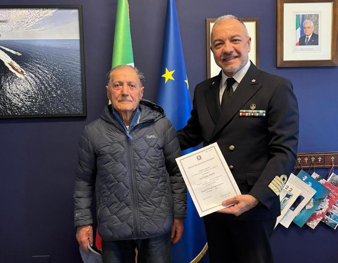 Leone Olivieri, medaglia d&rsquo;oro di lunga navigazione