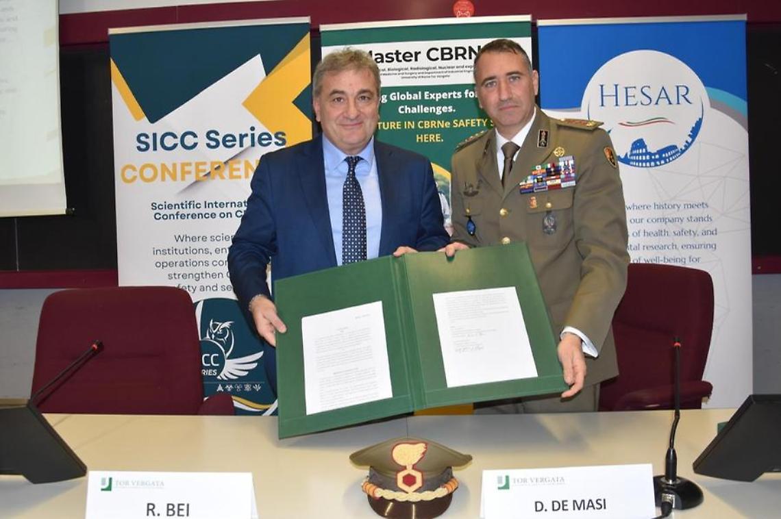 Siglato l&rsquo;accordo in materia di difesa Cbrn con l&rsquo;Universit&agrave; di Tor Vergata