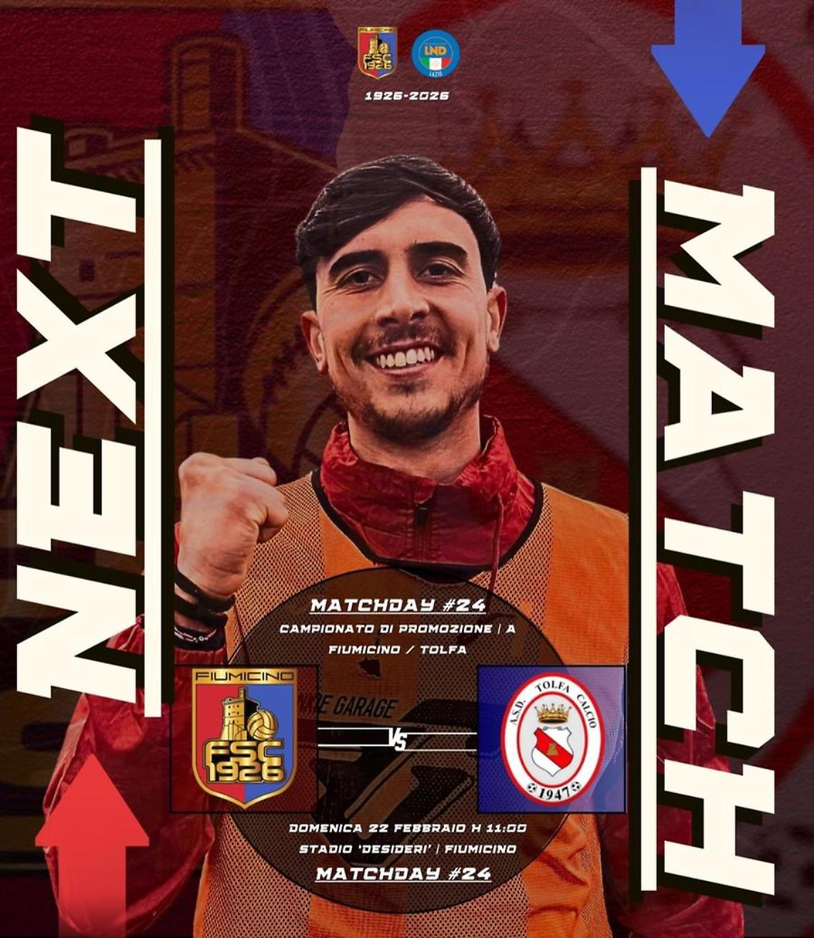 Il Fiumicino torna al Desideri: contro il Tolfa sfida chiave per il rilancio