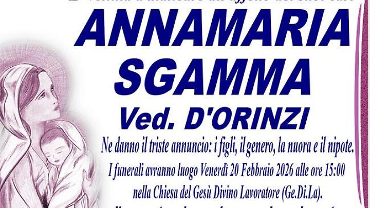 ANNAMARIA SGAMMA ved. D&rsquo;ORINZI